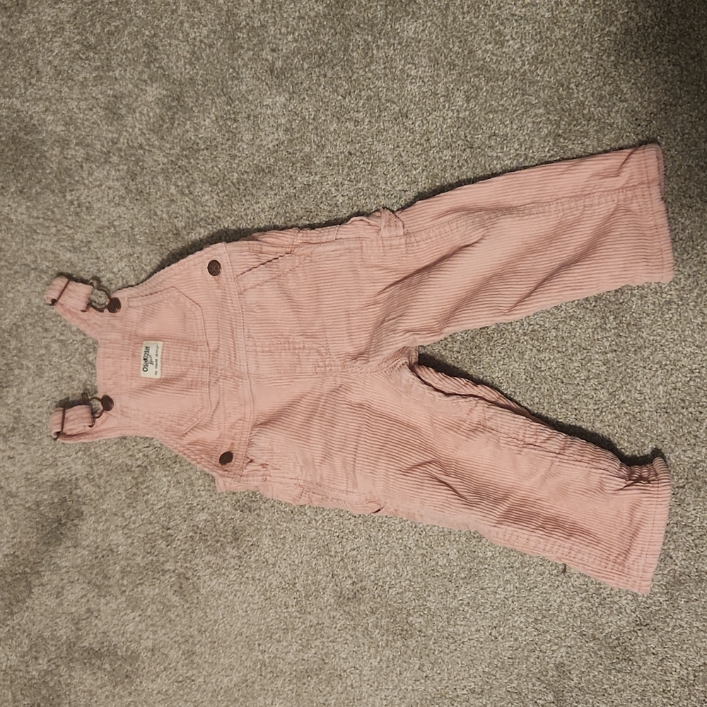 Osh gosh pink corduroy overalls